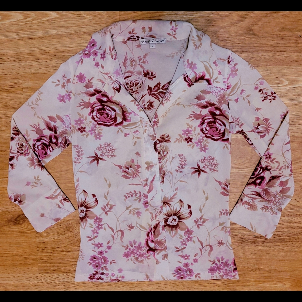 Sheer vintage 90's floral shirt